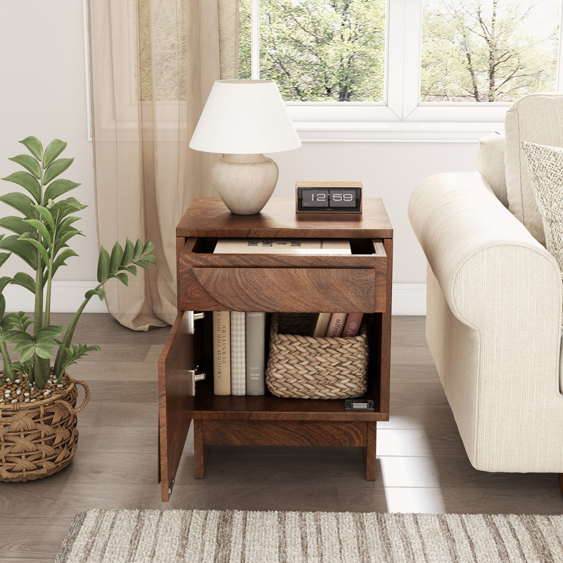 Daley Contemporary Charm Mango Wood Nightstand