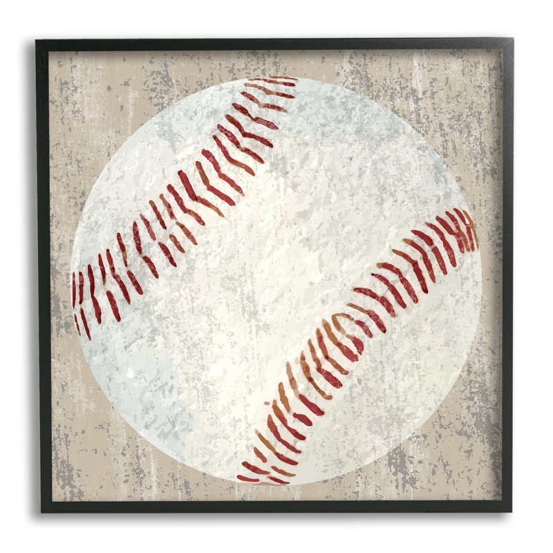 «Ba-904», impression de baseball rustique encadrée sur bois par Kim Allen, H 24 po x l 24 po x P 1,5 po