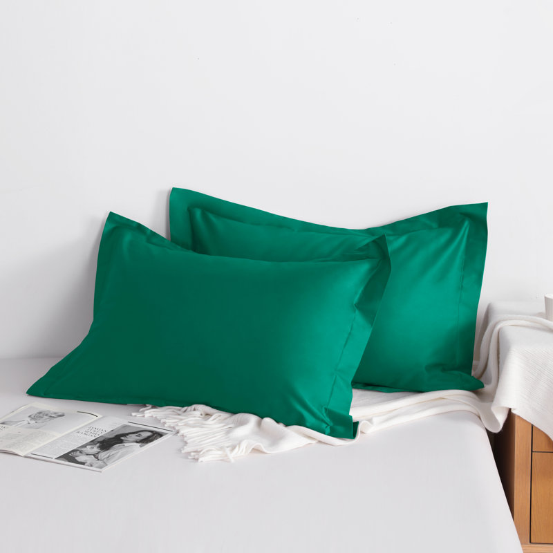 Taie décorative 100% coton , Standard, Vert foncé