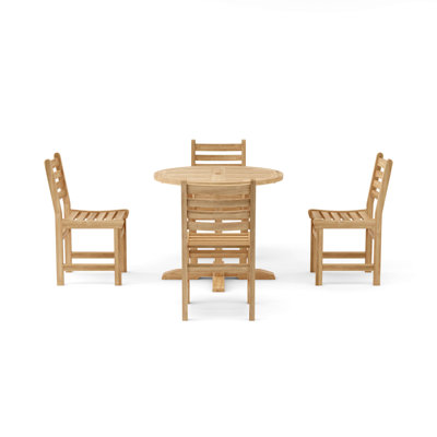 Dessouses Outdoor 5 - Piece Teak Dining Set