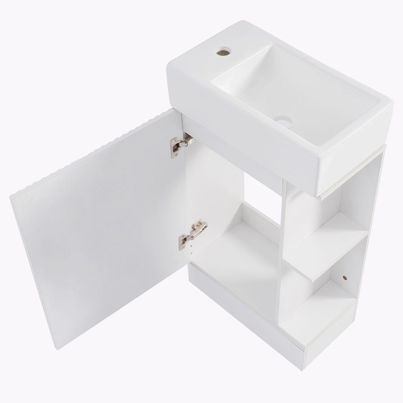 Meuble-lavabo avec lavabo pour la salle de bain, Blanc