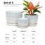 Pots de fleurs gris, pots de fleurs texturés en céramique pour plantes d'intérieur (lot de 3)