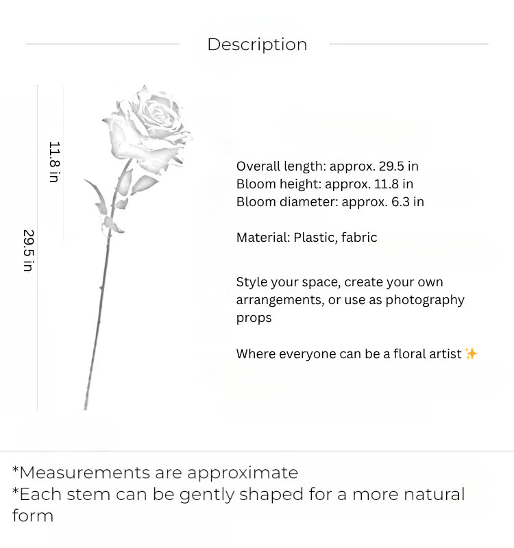 Painterly Rose Tige - 29,5 po, [C] 6 Stems
