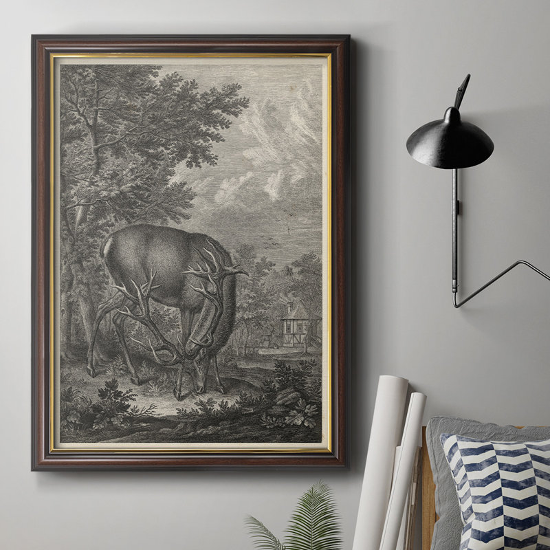 Toile encadrée de qualité supérieure Woodland Deer IV - prête à être accrochée, H 20 po x l 16 po x P 2,5 po
