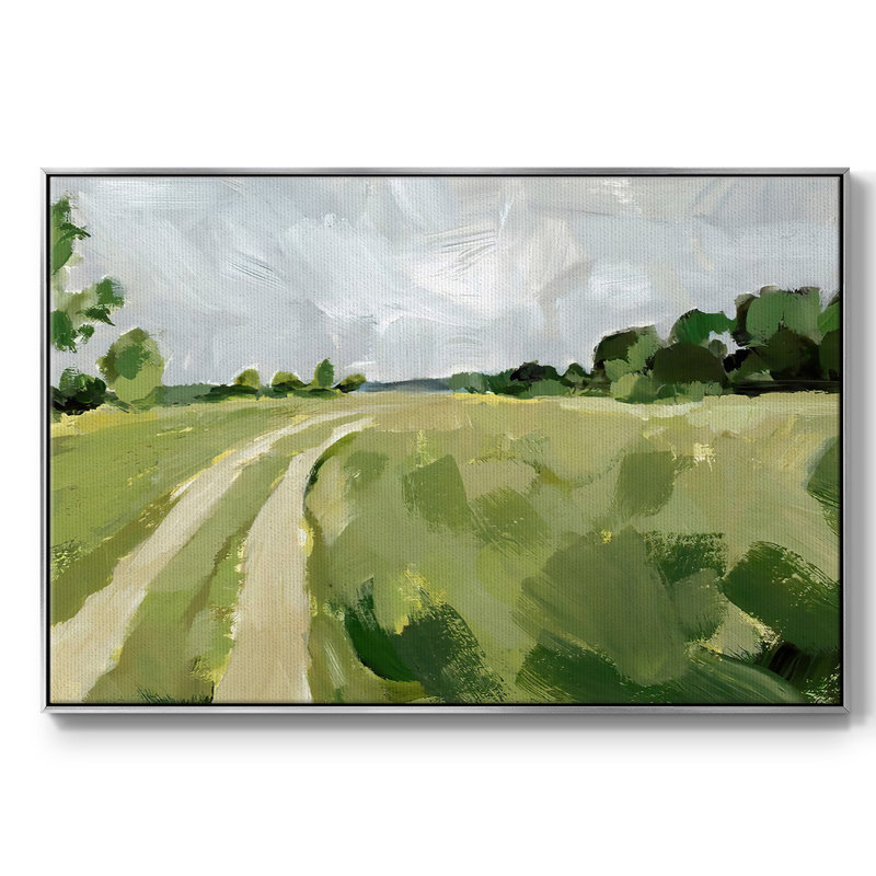 Meadow Trail I, reproduction d'art sur toile, Argent, H 27 po x l 41 po x P 2 po