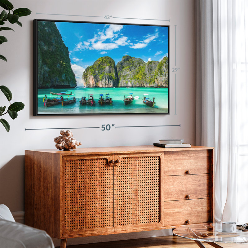 Beach " Maya Bay Ko Phi Phi Wall Art ", 29" H x 43" W