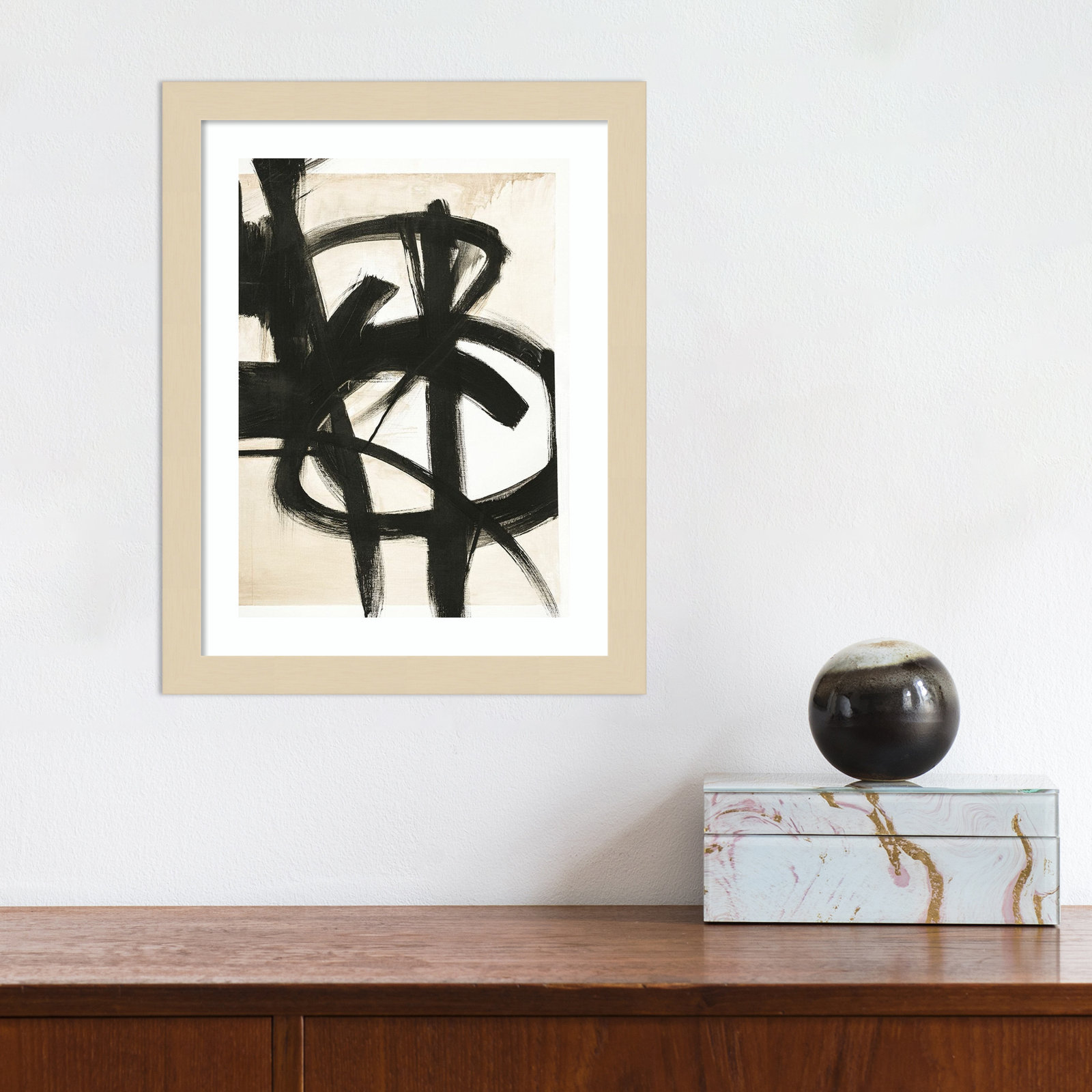 Graphical Shapes 7 by Design Fabrikken, Black Framed Paper, 14.12" H x 11.12" W x 0.88" D