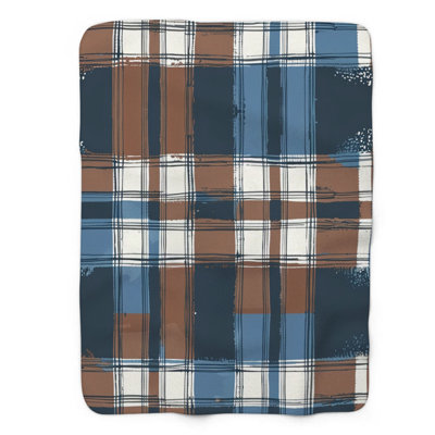Plaid bleu - couverture sherpa de qualité supérieure 1 pièce