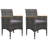 2 - Person Acacia Wicker Patio Dining Set with Rectangular Table-412334144-412334147