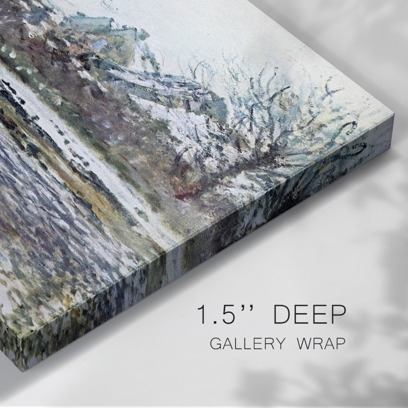 «Snow in Vetheuil» par Monet-Gallery, toile tendue, H 12 po x l 18 po