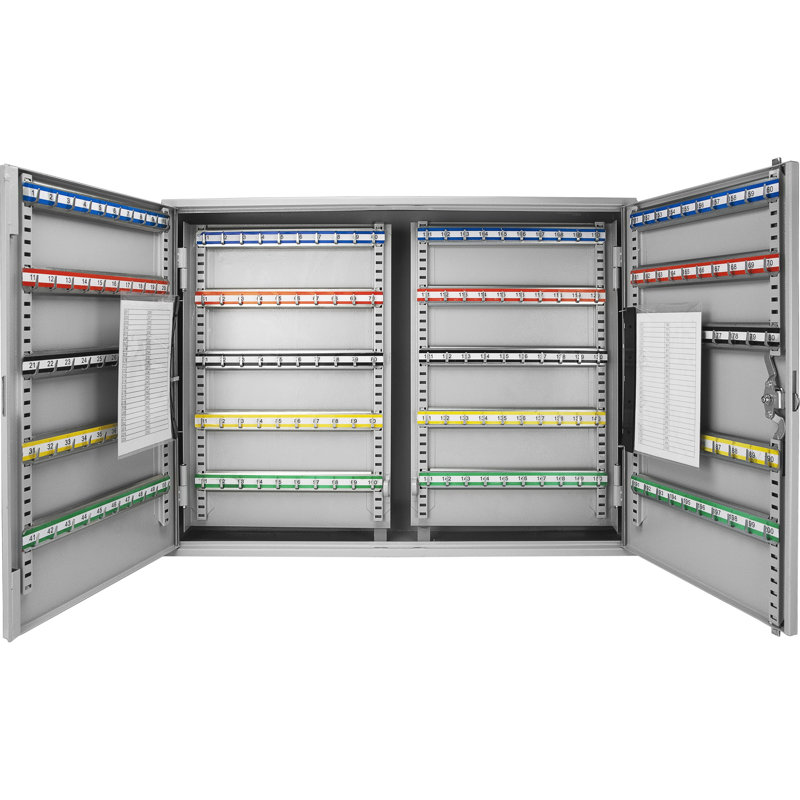 Armoire 400 clés à clé réglable avec serrure à clé, 5,8 po x 25,2 po x 21,8 po, 1 pièce, coffre-fort de sécurité, gris, fixation murale