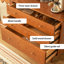 Buffet en bois de noyer massif-1290567000