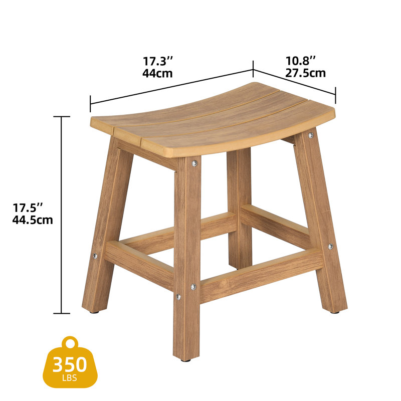 Makira 17.3'' W Manufactured Wood Shower Bench, Teak