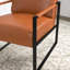 64cm Wide Modern Faux Leather Upholstered Accent Armchair with Metal Legs (Set of 2)