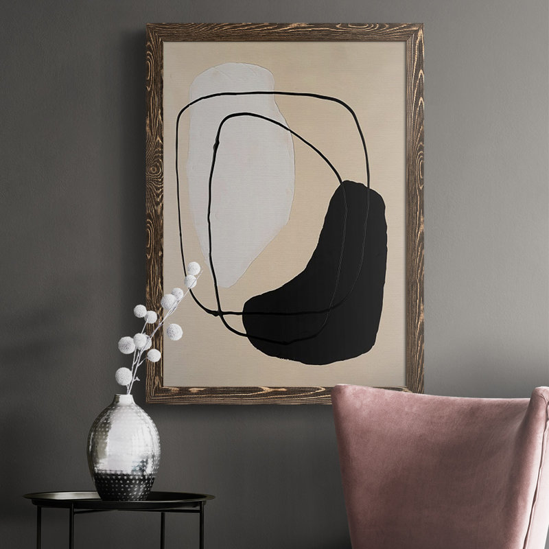 Dezariyah Avant Mod I - reproduction de cadre photo, H 37,5 po x l 27,5 po, Toile encadrée noire, Noyer