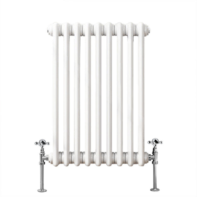 Valda Vertical Traditional 2 Column Designer Radiator, White, 60cm H x 42.5cm W