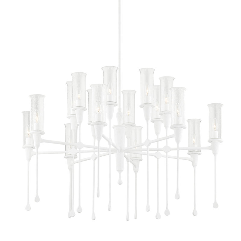 Lustre 16 lumières Chisel, Plâtre blanc