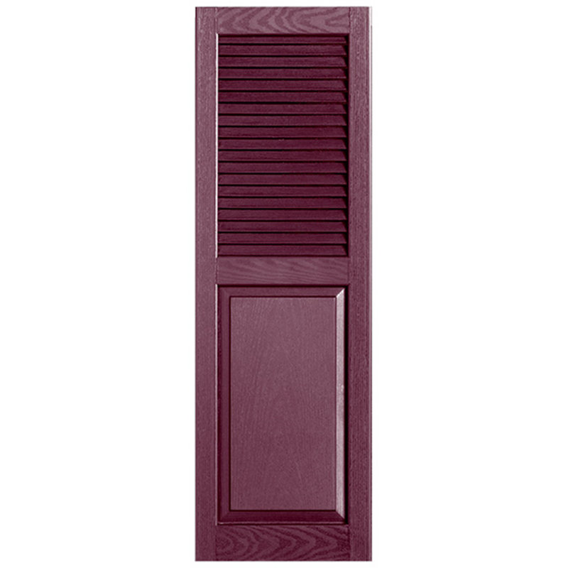 Combinaison droite à persiennes combinées, 12 po, Bordeaux, 56 po