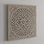 Décoration murale sculptée à la main en bois clair brun clair avec motif mandala-1278176160