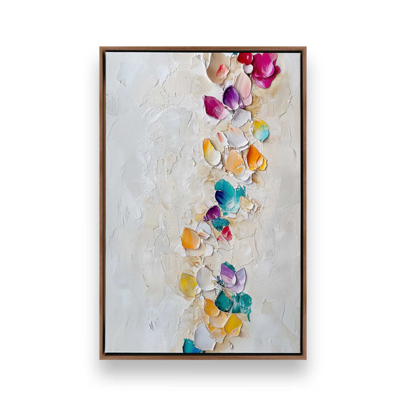 Pétales en fleurs, Noyer, H 18,75 po x l 12,75 po, Cadre flottant