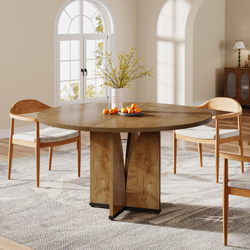 Round Dining Table, Light Brown