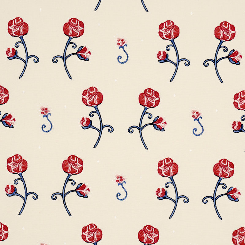 Schumacher X Backdrop Rhinestone Cowboy Embroidery Fabric, Poppy