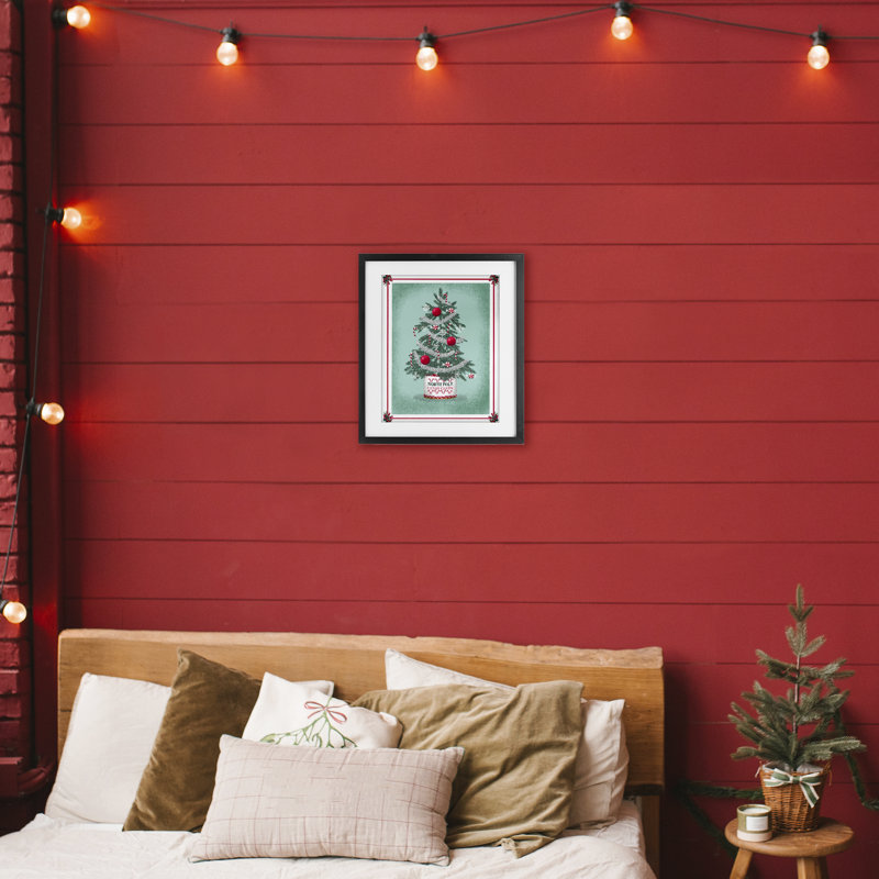 «North Pole Candy Cane», reproduction encadrée sous verre, conception de Jilly Jack Designs, H 13 po x l 16 po