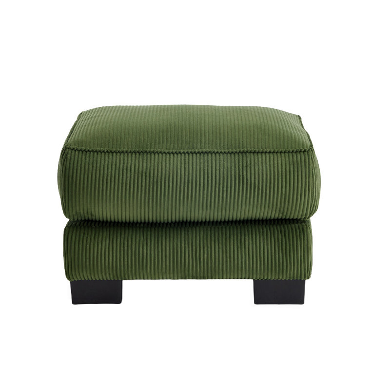 Repose-pieds en velours côtelé - Vert, Vert