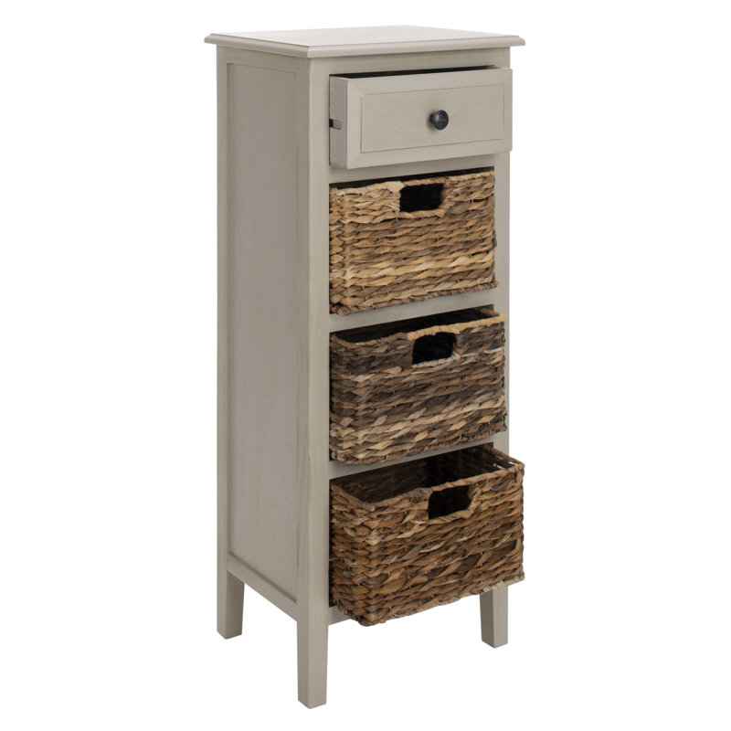 Meuble de rangement en pin Michaela, Gris rétro
