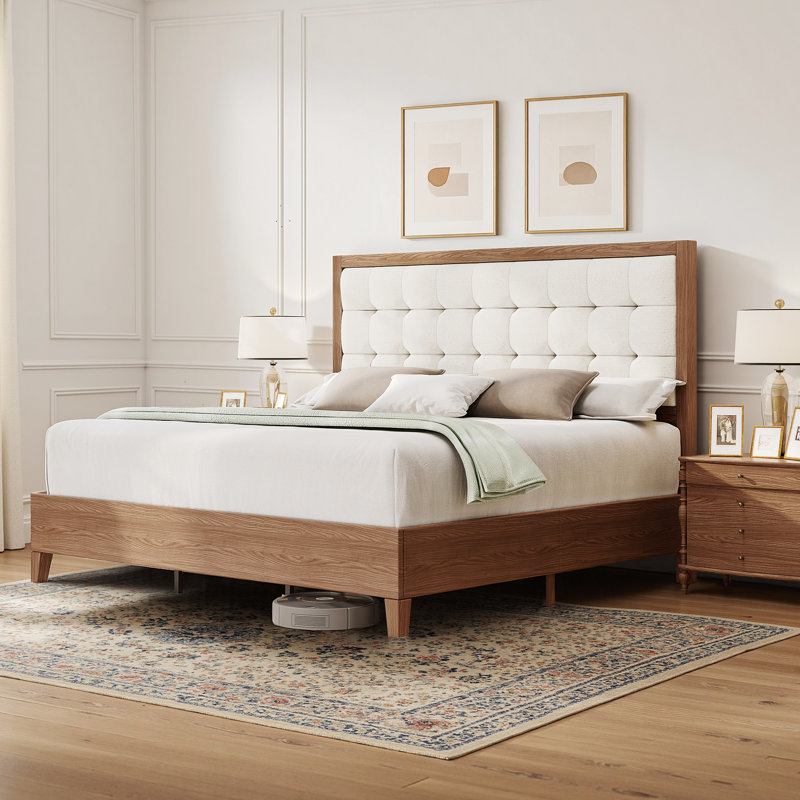 Behka Upholstered Bed, Queen, Brown