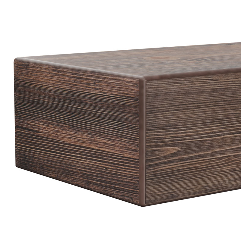 Fireplace Mantel, 72", Dark Brown Wood