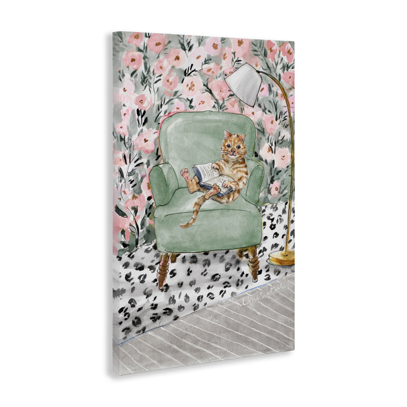 Toile de lecture Cozy Cat, design par Lanie Loreth, H 24 po x l 16 po