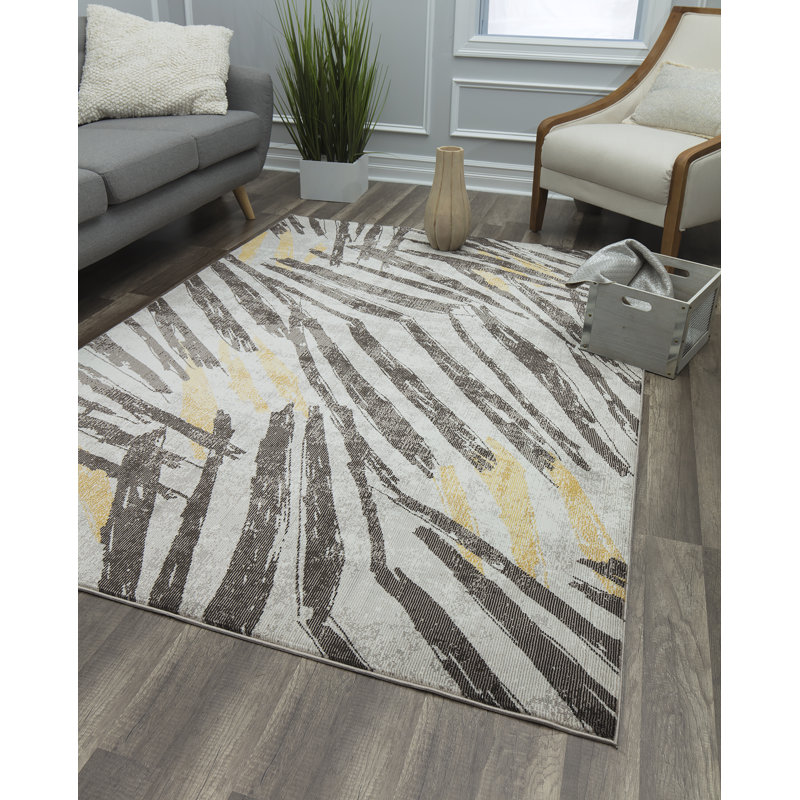 Tapis gris / brun Lush, Rectangulaire 8 pi x 10 pi
