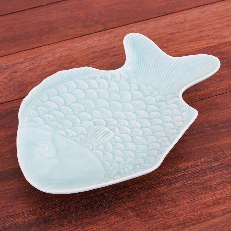 Dovecove Cyrus Ceramic Divided Serving Dish, Aqua