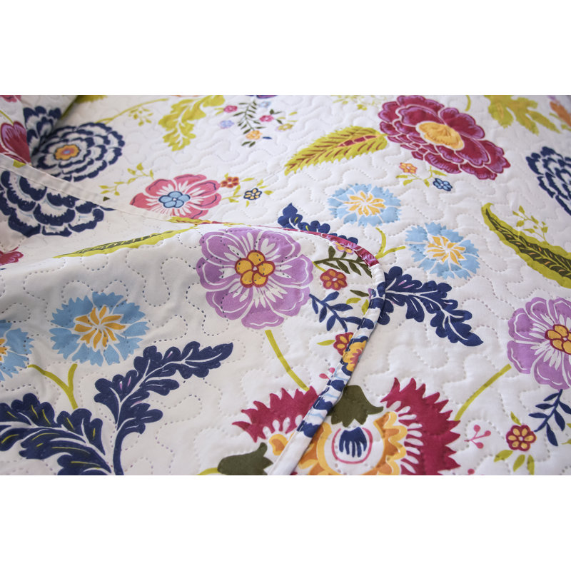 Polyester Standard Floral Quilt, Twin Quilt + 1 Shams