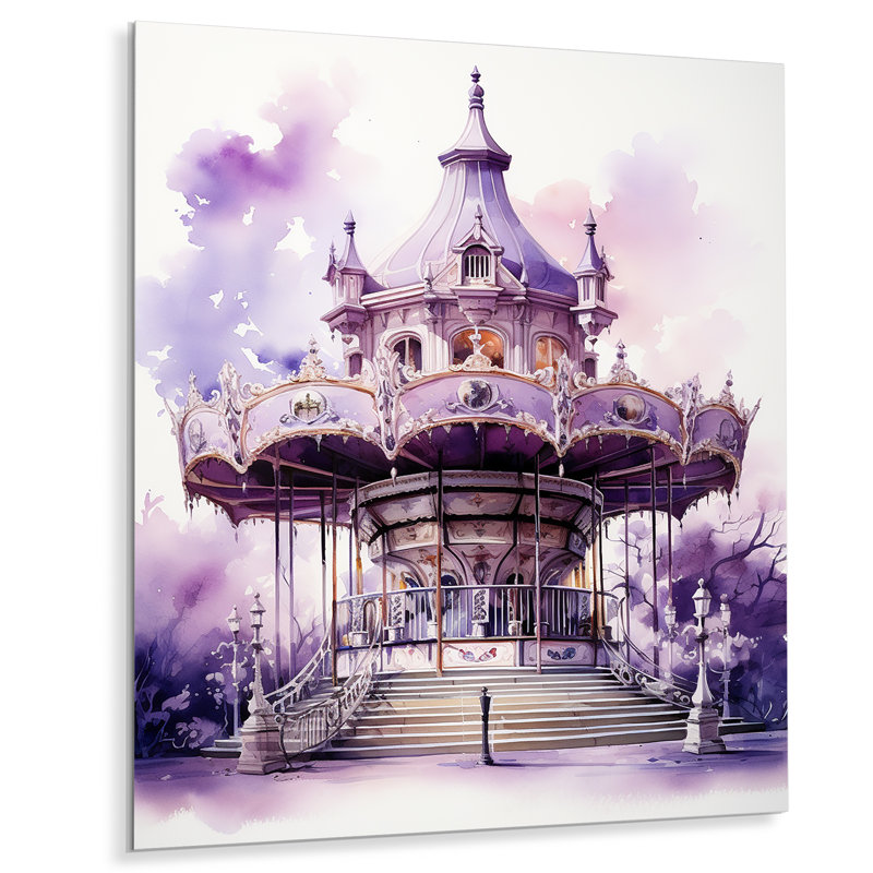 Carrousel pourpre grande roue éternelle II - parcs muraux en métal, H 32 po x l 16 po x P 1 po