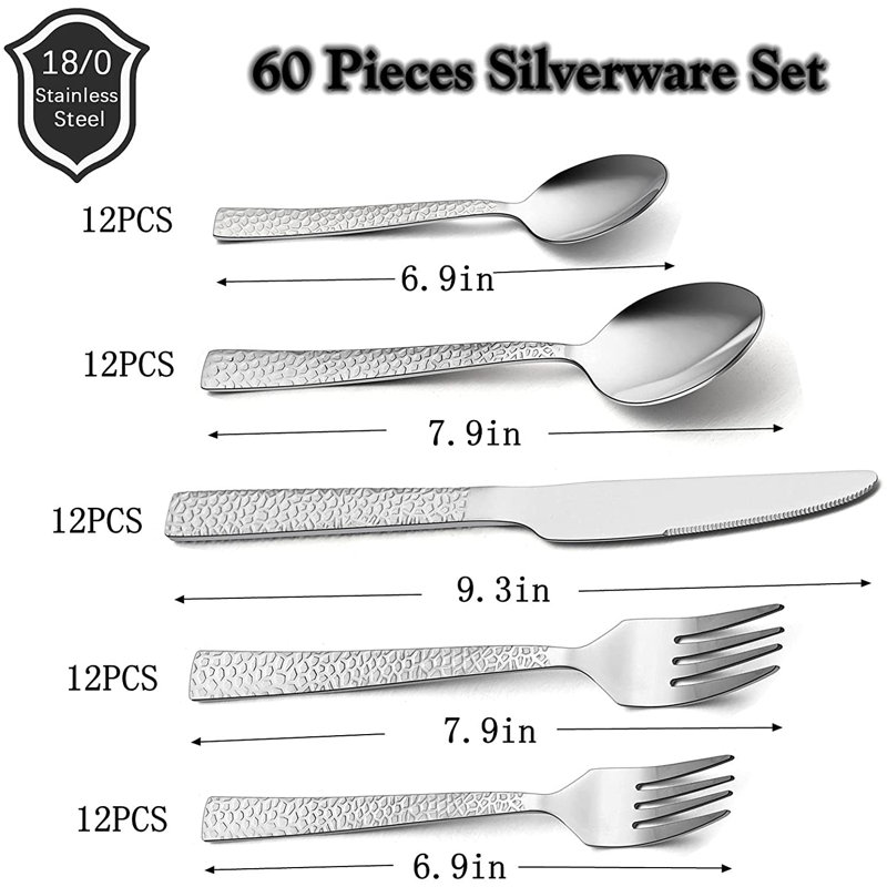 Ensemble de couverts 60 pièces, service pour 12 60