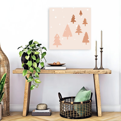 Snowy Woodland Scene, paysage contemporain contemporain, reproduction d'art murale