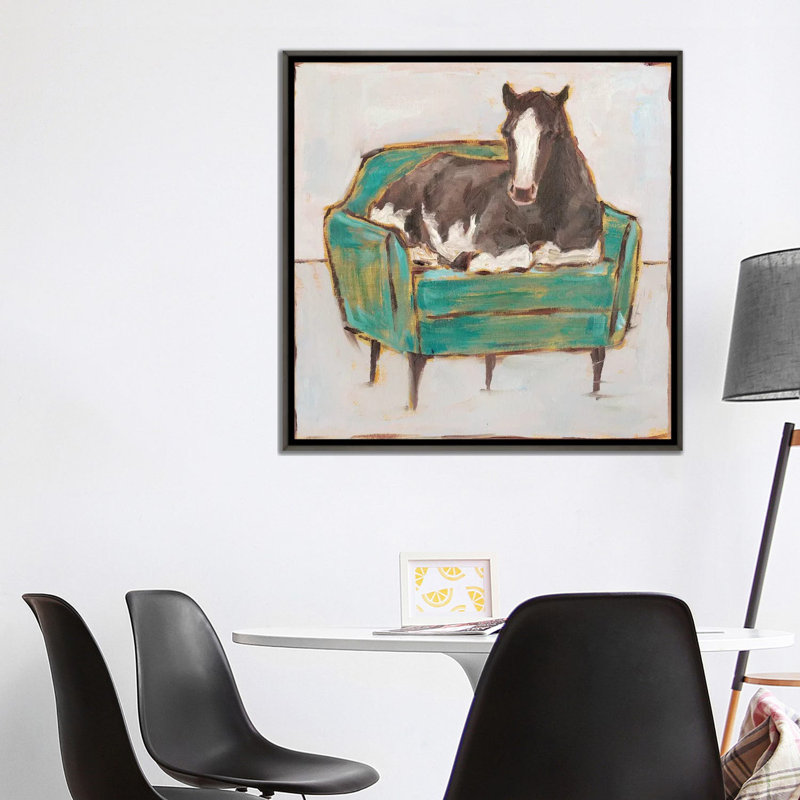 «Creature Comforts I» par Ethan Harper - reproduction d'art, Pas de tapis, Toile avec cadre gris