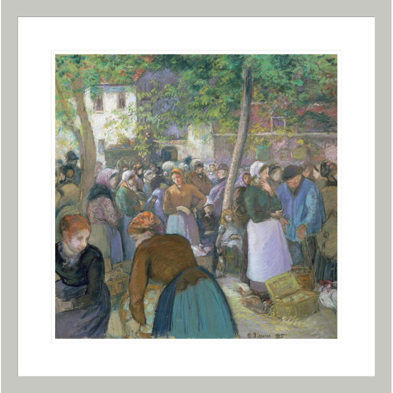 «Poultry Market at Gisors» par Camille Pissarro, impression giclée sur cadre, 23,63 po H x 23,5 po L