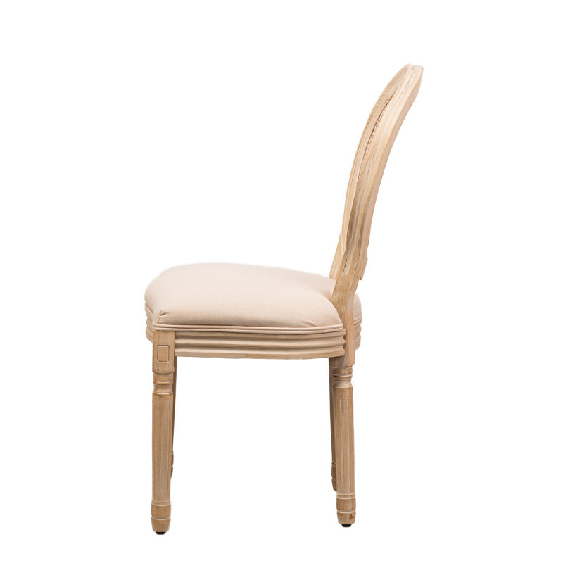 Ensemble de 2 chaises en bois avec sièges en tissu RICHELIEU, Beige