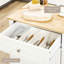 Chariot pour îlot de cuisine, blanc crème, tiroir, tablette réglable, 2 serviettes, saucisse portative Space Saving Innovation