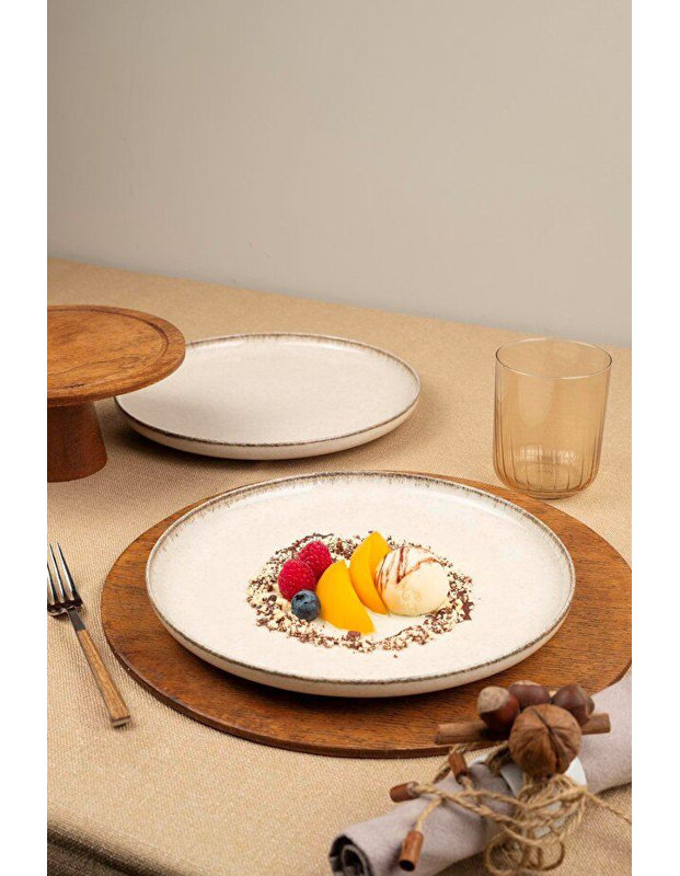 Ensemble d'assiettes élégantes en porcelaine (4 pièces), 9,4 x 9,4 x 1,0 pouces | 100% lavable au lave-vaisselle et au micro-ondes | Parfait pour les soupers et l'utilisation quotidienne, design élégant et durable pour les expériences culinaires modernes
