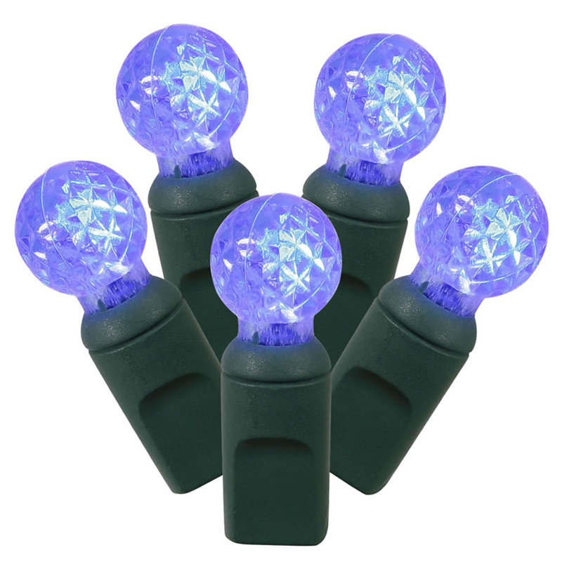 100 LED G12 Berry Christmas Lights - 33 ft Green Wire, Blue