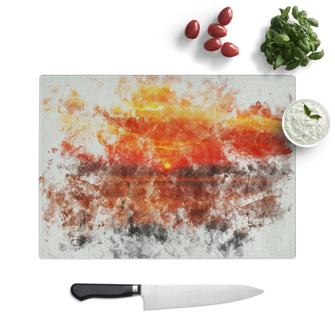 The Sunset Watercolour Chopping Board
