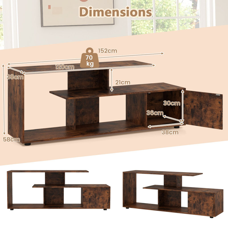 Unfinished TV Stand for TVs up to 55", Brown