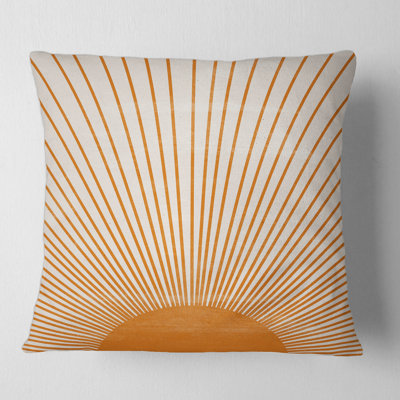 Orange Sun Print III Geometric Pillow