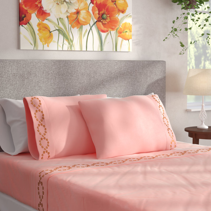Ensemble de draps Pka Lei, Ensemble de draps pour grand lit + drap-housse + 2, Rose quartz