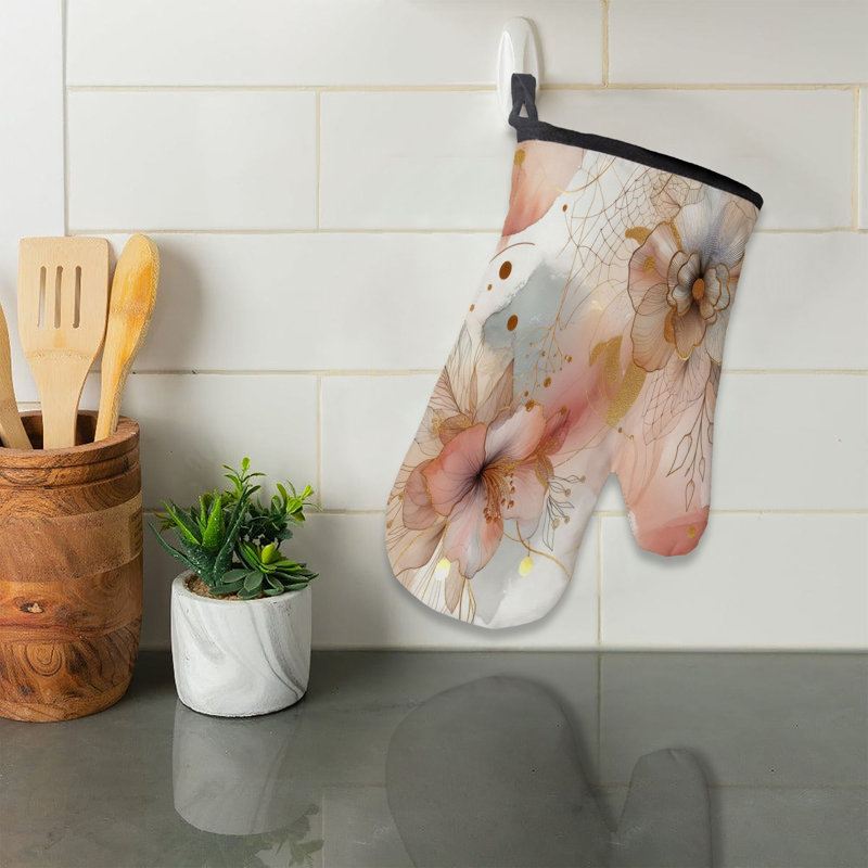 Gilded Brush Strokes Oven Mitt Cotton Twill