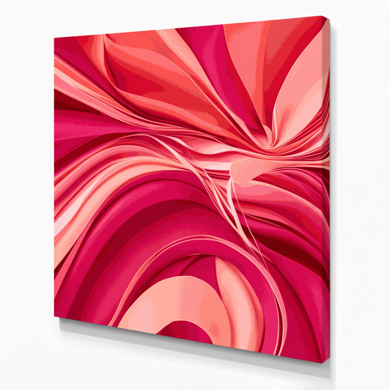«Lyrical Abstraction 3», art mural sur toile rouge, H 12 po x l 12 po